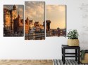 Obraz Wieloczęściowy Port Gdańsk O Zachodzie Słońca Canvas Naturalny 90x60 LBS-2717-NC90-60_1X30-60_2X30-45