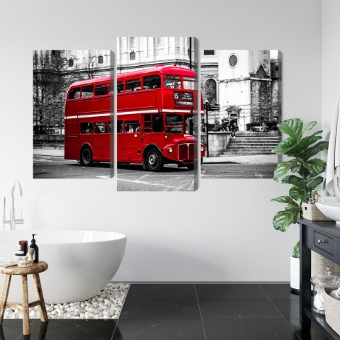 Obraz Wieloczęściowy Autobus Piętrowy W Londynie Canvas 120x80 LBS-2189-C120-80_1X40-80_2X40-60