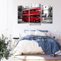 Obraz Wieloczęściowy Autobus Piętrowy W Londynie Canvas Naturalny 90x60 LBS-2189-NC90-60_1X30-60_2X30-45