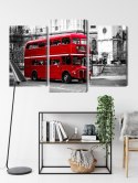 Obraz Wieloczęściowy Autobus Piętrowy W Londynie Canvas Naturalny 90x60 LBS-2189-NC90-60_1X30-60_2X30-45