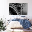 Obraz Wieloczęściowy Czarno-Biały Widok Na Wieżę Eiffla Od Dołu Canvas 120x80 LBS-2254-C120-80_3X40-80