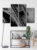 Obraz Wieloczęściowy Czarno-Biały Widok Na Wieżę Eiffla Od Dołu Canvas Naturalny 80x60 LBS-2256-NC80-60_2X20-60_2X20-40