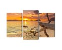 Obraz Wieloczęściowy Krajobraz Morski O Zachodzie Słońca Canvas 120x80 LBS-2316-C120-80_1X40-80_2X40-60