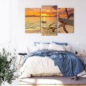 Obraz Wieloczęściowy Krajobraz Morski O Zachodzie Słońca Canvas 120x80 LBS-2316-C120-80_1X40-80_2X40-60