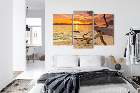 Obraz Wieloczęściowy Krajobraz Morski O Zachodzie Słońca Canvas Naturalny 90x60 LBS-2316-NC90-60_1X30-60_2X30-45