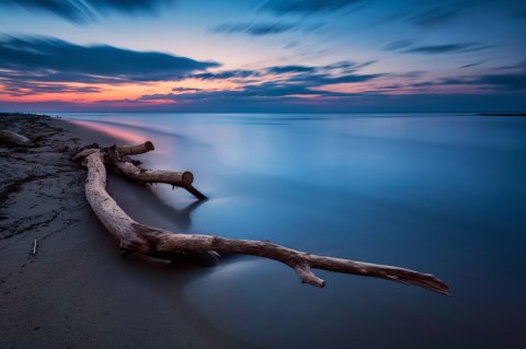 Obraz Wieloczęściowy Krajobraz Morski Wieczorem? Canvas 120x80 LBS-2350-C120-80_3X40-80