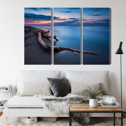 Obraz Wieloczęściowy Krajobraz Morski Wieczorem? Canvas 120x80 LBS-2350-C120-80_3X40-80
