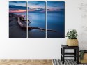 Obraz Wieloczęściowy Krajobraz Morski Wieczorem? Canvas 120x80 LBS-2350-C120-80_3X40-80