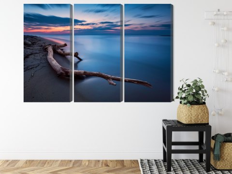 Obraz Wieloczęściowy Krajobraz Morski Wieczorem? Canvas 120x80 LBS-2350-C120-80_3X40-80