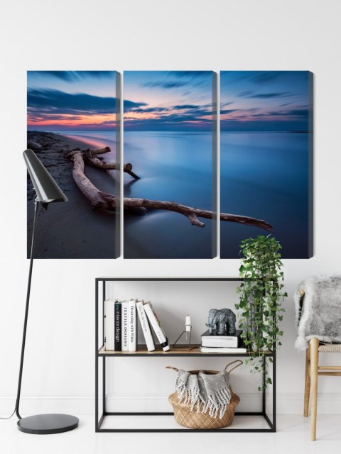 Obraz Wieloczęściowy Krajobraz Morski Wieczorem? Canvas 120x80 LBS-2350-C120-80_3X40-80