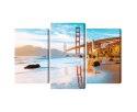 Obraz Wieloczęściowy Most Golden Gate W San Francisco Canvas Naturalny 90x60 LBS-2366-NC90-60_1X30-60_2X30-45