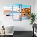 Obraz Wieloczęściowy Most Golden Gate W San Francisco Canvas Naturalny 90x60 LBS-2366-NC90-60_1X30-60_2X30-45