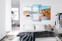 Obraz Wieloczęściowy Most Golden Gate W San Francisco Canvas Naturalny 90x60 LBS-2366-NC90-60_1X30-60_2X30-45