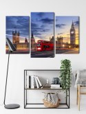 Obraz Wieloczęściowy Panorama Westminsteru I Big Bena, Londyn Canvas Naturalny 90x60 LBS-2140-NC90-60_1X30-60_2X30-45