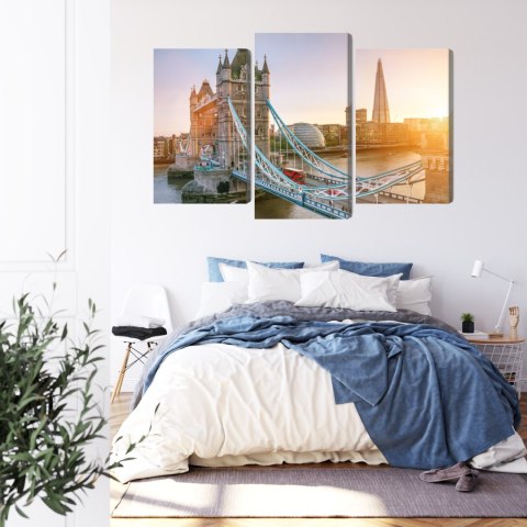Obraz Wieloczęściowy Tower Bridge O Wschodzie Słońca Canvas 120x80 LBS-2135-C120-80_1X40-80_2X40-60