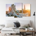 Obraz Wieloczęściowy Tower Bridge O Wschodzie Słońca Canvas 120x80 LBS-2135-C120-80_1X40-80_2X40-60