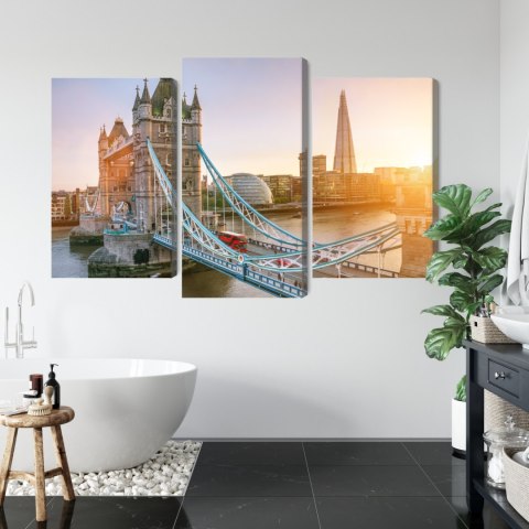 Obraz Wieloczęściowy Tower Bridge O Wschodzie Słońca Canvas 120x80 LBS-2135-C120-80_1X40-80_2X40-60