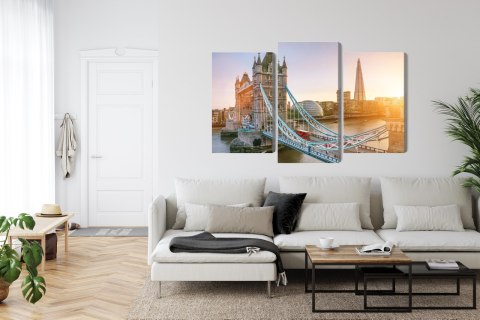 Obraz Wieloczęściowy Tower Bridge O Wschodzie Słońca Canvas 120x80 LBS-2135-C120-80_1X40-80_2X40-60