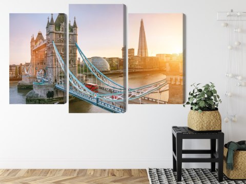 Obraz Wieloczęściowy Tower Bridge O Wschodzie Słońca Canvas 120x80 LBS-2135-C120-80_1X40-80_2X40-60