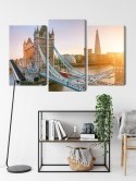 Obraz Wieloczęściowy Tower Bridge O Wschodzie Słońca Canvas 120x80 LBS-2135-C120-80_1X40-80_2X40-60