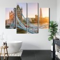 Obraz Wieloczęściowy Tower Bridge O Wschodzie Słońca Canvas 80x60 LBS-2136-C80-60_2X20-60_2X20-40