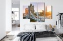 Obraz Wieloczęściowy Tower Bridge O Wschodzie Słońca Canvas 80x60 LBS-2136-C80-60_2X20-60_2X20-40