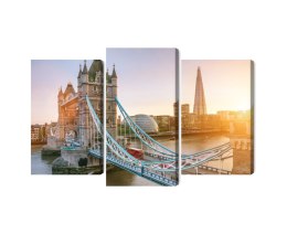 Obraz Wieloczęściowy Tower Bridge O Wschodzie Słońca Canvas Naturalny 90x60 LBS-2135-NC90-60_1X30-60_2X30-45