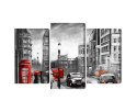Obraz Wieloczęściowy Widok Ulicy Londynu Canvas Naturalny 90x60 LBS-2180-NC90-60_1X30-60_2X30-45