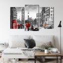 Obraz Wieloczęściowy Widok Ulicy Londynu Canvas Naturalny 90x60 LBS-2180-NC90-60_1X30-60_2X30-45