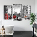 Obraz Wieloczęściowy Widok Ulicy Londynu Canvas Naturalny 90x60 LBS-2180-NC90-60_1X30-60_2X30-45
