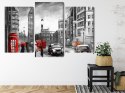 Obraz Wieloczęściowy Widok Ulicy Londynu Canvas Naturalny 90x60 LBS-2180-NC90-60_1X30-60_2X30-45