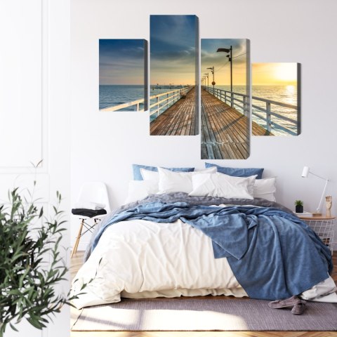Obraz Wieloczęściowy Drewniane Molo Nad Morzem Bałtyckim Canvas Naturalny 80x50 LBS-2172-NC80-50_2X20-50_2X20-30