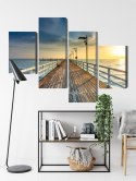 Obraz Wieloczęściowy Drewniane Molo Nad Morzem Bałtyckim Canvas Naturalny 80x50 LBS-2172-NC80-50_2X20-50_2X20-30