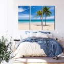 Obraz Wieloczęściowy Karaibska Plaża 3D Canvas 120x80 LBS-2099-C120-80_3X40-80