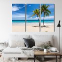 Obraz Wieloczęściowy Karaibska Plaża 3D Canvas 120x80 LBS-2099-C120-80_3X40-80