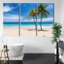 Obraz Wieloczęściowy Karaibska Plaża 3D Canvas 120x80 LBS-2099-C120-80_3X40-80