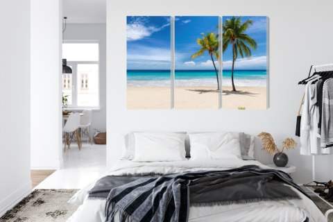 Obraz Wieloczęściowy Karaibska Plaża 3D Canvas 120x80 LBS-2099-C120-80_3X40-80