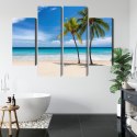 Obraz Wieloczęściowy Karaibska Plaża 3D Canvas 80x60 LBS-2101-C80-60_2X20-60_2X20-40