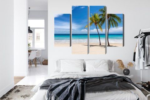 Obraz Wieloczęściowy Karaibska Plaża 3D Canvas 80x60 LBS-2101-C80-60_2X20-60_2X20-40