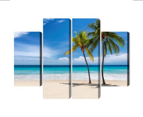 Obraz Wieloczęściowy Karaibska Plaża 3D Canvas Naturalny 80x60 LBS-2101-NC80-60_2X20-60_2X20-40