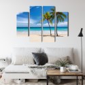 Obraz Wieloczęściowy Karaibska Plaża 3D Canvas Naturalny 80x60 LBS-2101-NC80-60_2X20-60_2X20-40