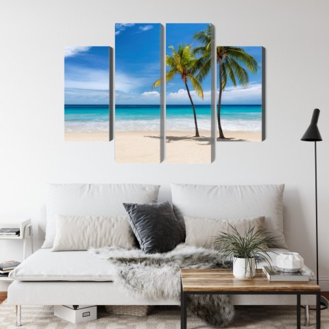 Obraz Wieloczęściowy Karaibska Plaża 3D Canvas Naturalny 80x60 LBS-2101-NC80-60_2X20-60_2X20-40