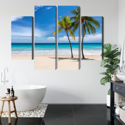 Obraz Wieloczęściowy Karaibska Plaża 3D Canvas Naturalny 80x60 LBS-2101-NC80-60_2X20-60_2X20-40