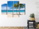 Obraz Wieloczęściowy Karaibska Plaża 3D Canvas Naturalny 80x60 LBS-2101-NC80-60_2X20-60_2X20-40