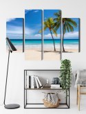 Obraz Wieloczęściowy Karaibska Plaża 3D Canvas Naturalny 80x60 LBS-2101-NC80-60_2X20-60_2X20-40
