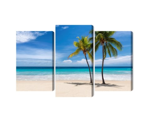Obraz Wieloczęściowy Karaibska Plaża 3D Canvas Naturalny 90x60 LBS-2100-NC90-60_1X30-60_2X30-45