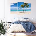 Obraz Wieloczęściowy Karaibska Plaża 3D Canvas Naturalny 90x60 LBS-2100-NC90-60_1X30-60_2X30-45