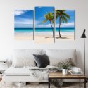 Obraz Wieloczęściowy Karaibska Plaża 3D Canvas Naturalny 90x60 LBS-2100-NC90-60_1X30-60_2X30-45