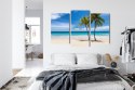 Obraz Wieloczęściowy Karaibska Plaża 3D Canvas Naturalny 90x60 LBS-2100-NC90-60_1X30-60_2X30-45