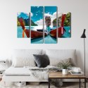 Obraz Wieloczęściowy Łodzie Na Morzu Andamańskim W Tajlandii Canvas 80x60 LBS-2026-C80-60_2X20-60_2X20-40